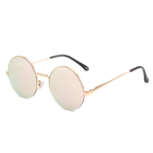 Vintage Round Sunglasses Metal Frame UV400 Protection Retro Fashion Eyewear For Men And Women Stylish Circle Mirror Lens
