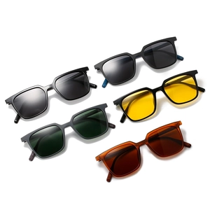 Men's square polarized sunglasses in multiple colors with high-quality acetate frames