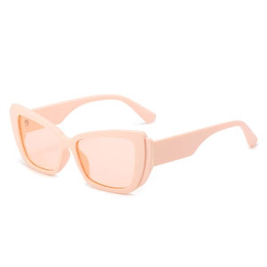 Trendy light pink cat-eye sunglasses for women with high-quality fashion plastic frames