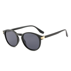 Lunettes De Soleil Rondes Rétro Avec Protection UV400 Monture PC Détails Métalliques Lunettes De Mode Pour Femmes Et Hommes