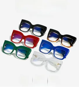 Detailed comparison of six oversized cat-eye eyeglass frames in diverse candy colors