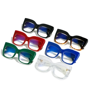 Oversized cat-eye rivet glasses frames in various candy colors for a fashion-forward look