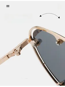 Détail de la charnière en métal durable et de la structure des vis de lunettes de soleil