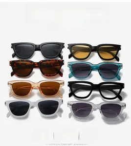 Collection of eight stylish square frame sunglasses in various colors and textures