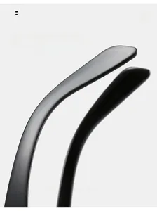 Vue détaillée des branches incurvées noir mat pour un port de lunettes confortable