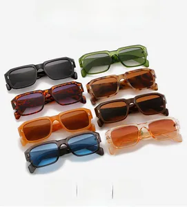 Detail shot of stylish polygon sunglasses with vintage metal rivets in multiple colors