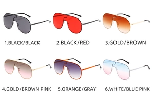 Collection de lunettes de soleil sans monture surdimensionnées en plusieurs coloris