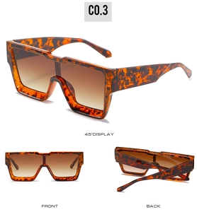Three-angle view of oversized tortoiseshell sunglasses with brown gradient lenses