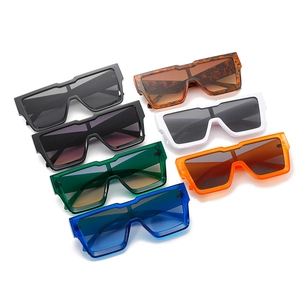 Modern oversized square sunglasses in various vibrant candy colors and bold frames
