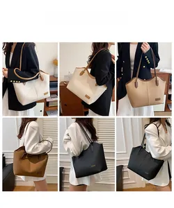 Detailed views of high-capacity tote bags in various colors on a model for daily use