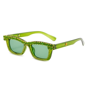 Square Frame Sunglasses Rhinestone PC UV400 Protection Y2K Fashion Oversized Eyewear For Women Party Streetwear