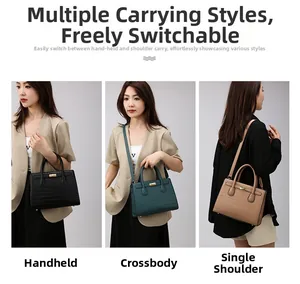 Three-piece stone pattern handbag set showing crossbody and shoulder carrying modes