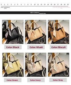 Six colors of textured bucket bags with patterned silk scarves and 20cm scale reference
