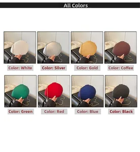 Multi-color oval acrylic evening clutch bags with detachable gold metal chain straps