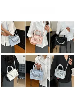 Detailed views of crossbody bow bag showing diverse styles and versatile carrying ways