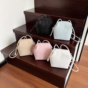 Geometric Litchi Pattern PU Leather Shoulder Crossbody Bag For Women Small Square Minimalist Solid Color Fashion