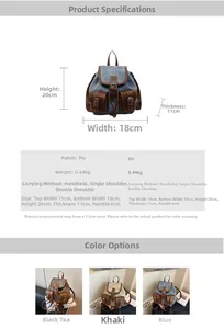 Detailed size chart and multi-color view of a vintage plaid tote bag with dimensions