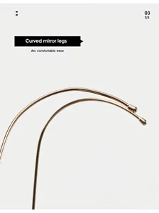 Détail des branches de lunettes dorées incurvées avec embouts ronds confortables