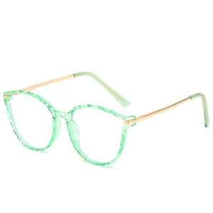 Anti-Blue Light Glasses TR90 PC Retro Round Frame Metal Temples Computer Eyewear For Women