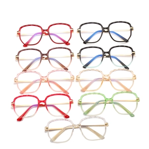 Retro TR90 blue light blocking glasses collection with crystal frames and metal temples