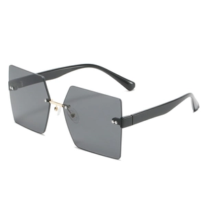 Square Rimless Sunglasses PC Material UV Protection Fashion Street Style Eyewear For Women Men Unisex