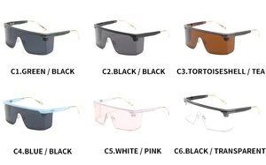 Selection of large frame flat top sunglasses in various colors like black and tortoiseshell