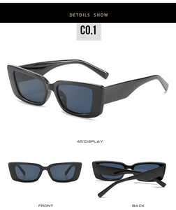Detailed multi-angle views of black square oversized sunglasses with dark lenses