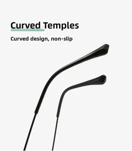 Détail des branches de lunettes noires incurvées pour un ajustement stable et antidérapant
