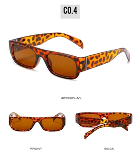 Detailed multi-angle views of vintage tortoiseshell rectangle sunglasses with orange lenses