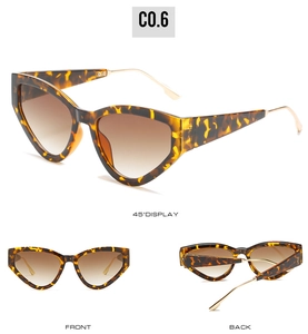 Multiple views of cat eye sunglasses with tortoise frame and brown gradient lenses