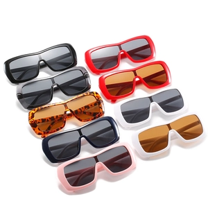 Oversized rectangle fashion sunglasses in nine assorted colors with sleek plastic frames
