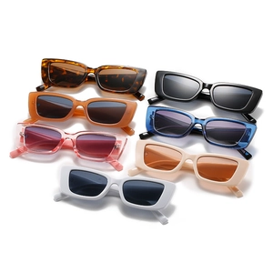 Fashion vintage wide frame rectangular sunglasses set in seven assorted trendy colors