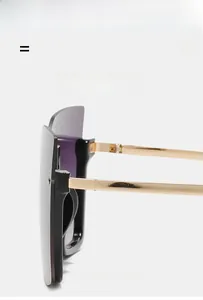 Details der quadratischen Halbrahmen-Sonnenbrille mit flexiblen Metallscharnieren und Gläsern