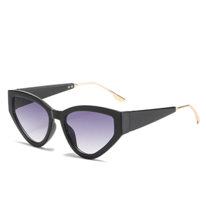 Fashion Cat Eye Sunglasses For Women UV400 Protection PC Geometric Frame Metal Temples Vintage Trendy Eyewear