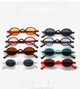 Detailed collection of vintage oval sunglasses in eight vibrant colors and finishes