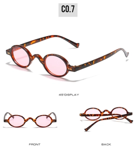 Three views of retro round sunglasses with tortoise frame and light pink lenses