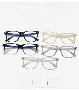 Detailed view of TR90 glasses frames with square rivet accents in multiple colors