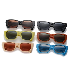 Fashion wide-frame rectangle sunglasses collection in six trendy assorted colors