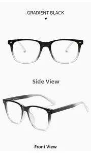 Detail of gradient black TR90 frame 1087 showing front and side views with dimensions