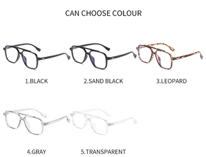 Detailed display of vintage double-bridge glasses frames in five different color variants