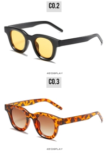 Detailed 45-degree view of retro oval sunglasses in bright black and tortoiseshell finishes