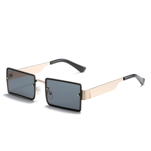 Fashion Rectangle Sunglasses Retro Metal Frame UV400 Protection Trendy Square Eye Glasses For Women Men Party Outdoor