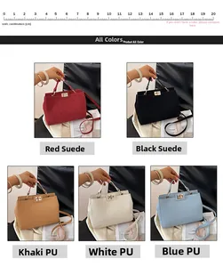 Detail view of vintage matte textured handbags showing turning buckle and fine shoulder straps