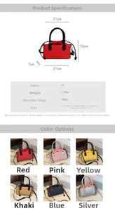 Detail of woven PU leather handbag showing drawstring closure and color options