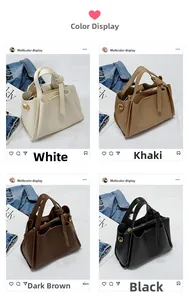 Minimalist textured tote bags in white, khaki, dark brown and black with knot handles