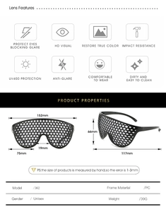Tableau des tailles et spécifications techniques pour lunettes de soleil futuristes XXL