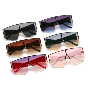 Fashion oversized UV400 shield sunglasses in multi-color gradient lenses for men and women