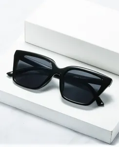 Detail shot of black square computer safety glasses showing model ZN3560 and dimensions