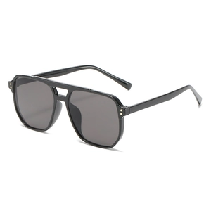 Aviator Sunglasses Square Frame Double Bridge PC AC Lens UV400 Protection Retro Fashion Eyewear For Men Women