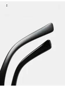 Detail of ergonomic one-piece nose pads on square sunglasses for pressure-free comfort